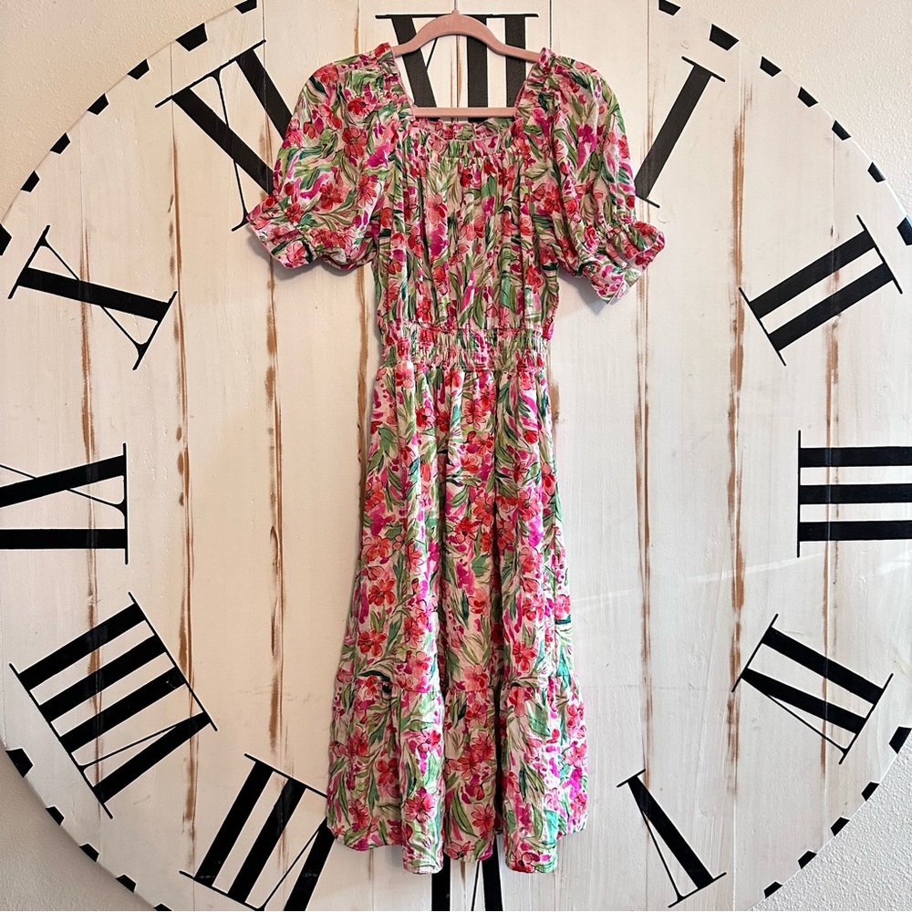 Pink Floral Texture Dress
